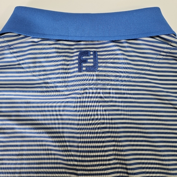 FootJoy Blue Stripe Performance Golf Polo Shirt Quick Dry Size XL Foot Joy - Picture 3 of 5